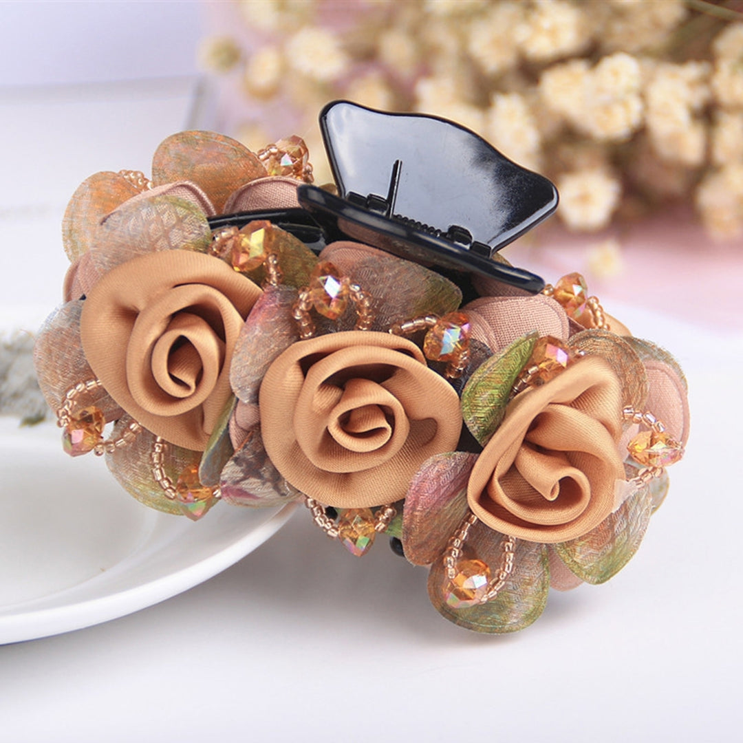 Hair Claw Grace Non-slip Handmade Exquisite Elastic Spring Strong Hold Hair Styling Flower Plastic Hair Clip Hair Image 11