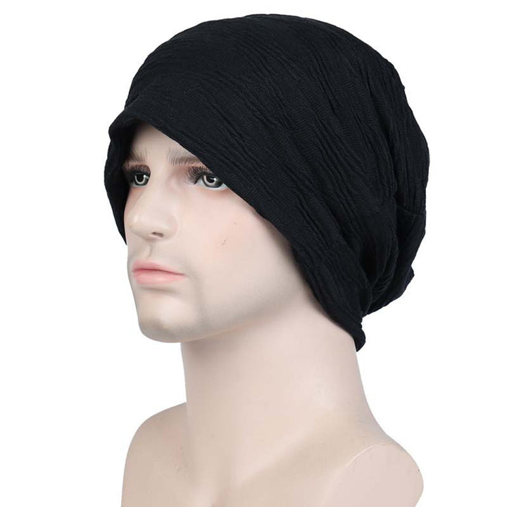 Men Hat Elastic Pleated Design No Brim Thin Comfortable Wear Soft Casual Brimless Heap Hat Outdoor Supply Image 7