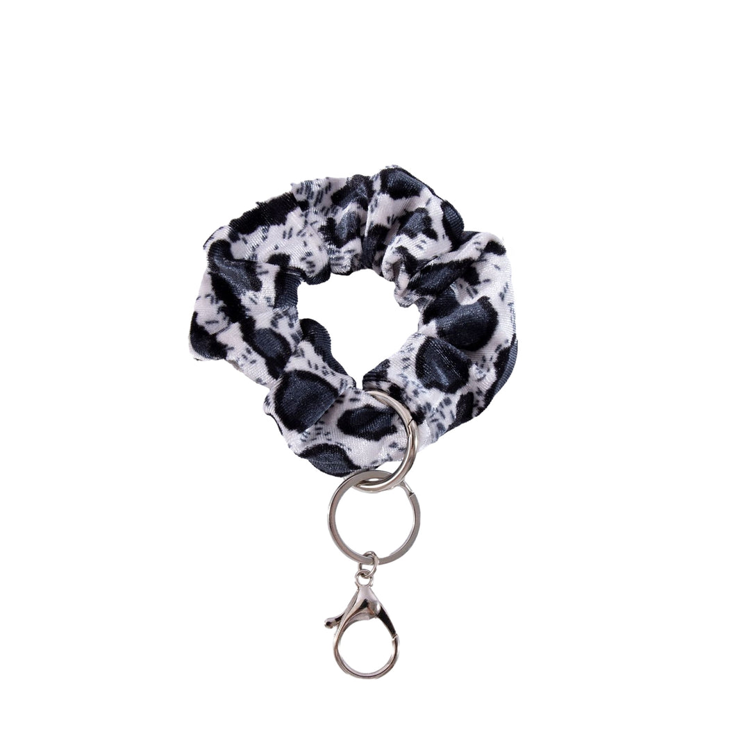 Scrunchie Wristlet Keychain Leopard Pattern Soft Fabric Stretchy Multifunctional Hair Accessories Hair Tie Wrist Image 4