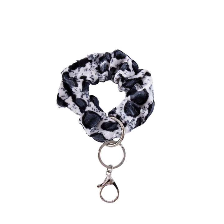 Scrunchie Wristlet Keychain Leopard Pattern Soft Fabric Stretchy Multifunctional Hair Accessories Hair Tie Wrist Image 1