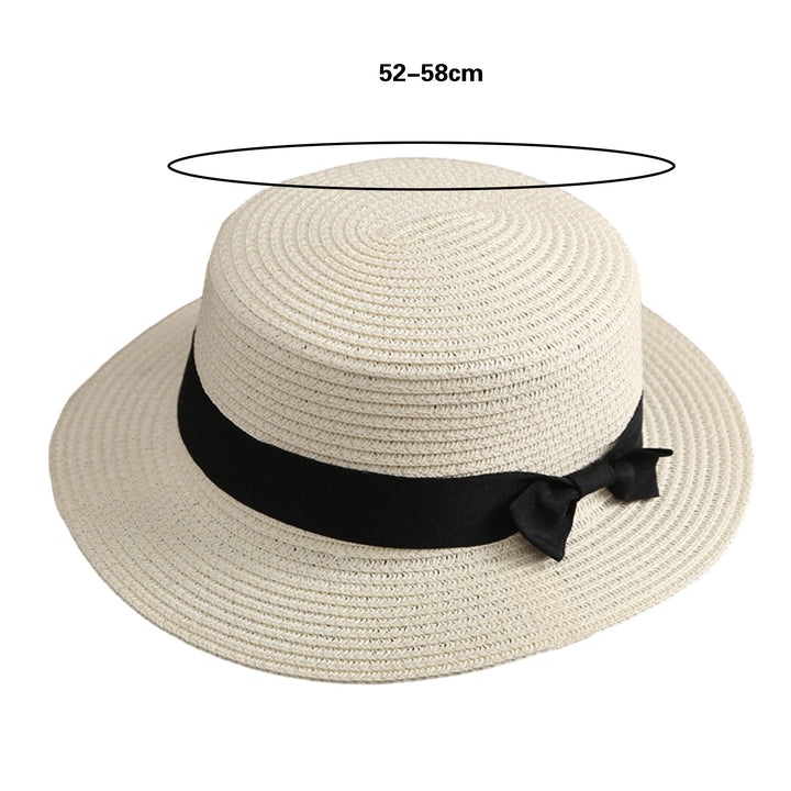 Bowknot Decor Flat Dome Straw Hat Folding Thin Women Wide Brim Sunscreen Bucket Hat Fashion Accessories Image 8