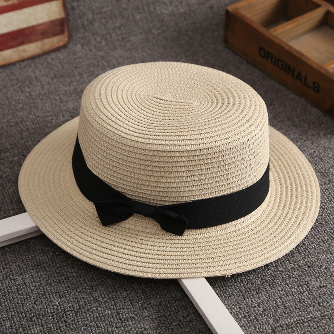 Bowknot Decor Flat Dome Straw Hat Folding Thin Women Wide Brim Sunscreen Bucket Hat Fashion Accessories Image 10