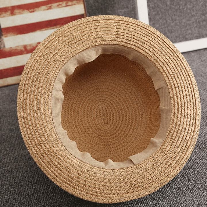 Bowknot Decor Flat Dome Straw Hat Folding Thin Women Wide Brim Sunscreen Bucket Hat Fashion Accessories Image 12