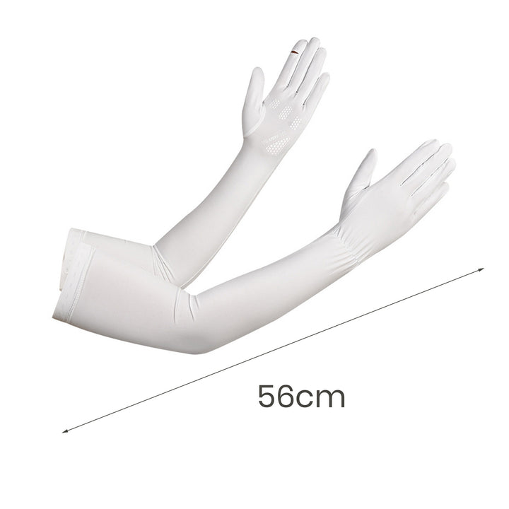 1 Pair Silicone Anti-slip Palm Flip Fingertip Long Arm Sleeves Solid Color Anti-UV High Elasticity Image 10