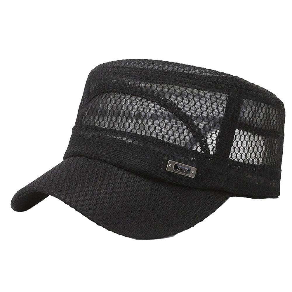 Beach Hat Flat Top Large Brim Full Mesh Casual Adjustable Buckle Casual Breathable Sunscreen Military Hat Outdoor Image 2