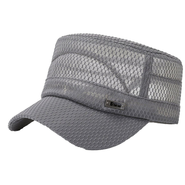 Beach Hat Flat Top Large Brim Full Mesh Casual Adjustable Buckle Casual Breathable Sunscreen Military Hat Outdoor Image 1