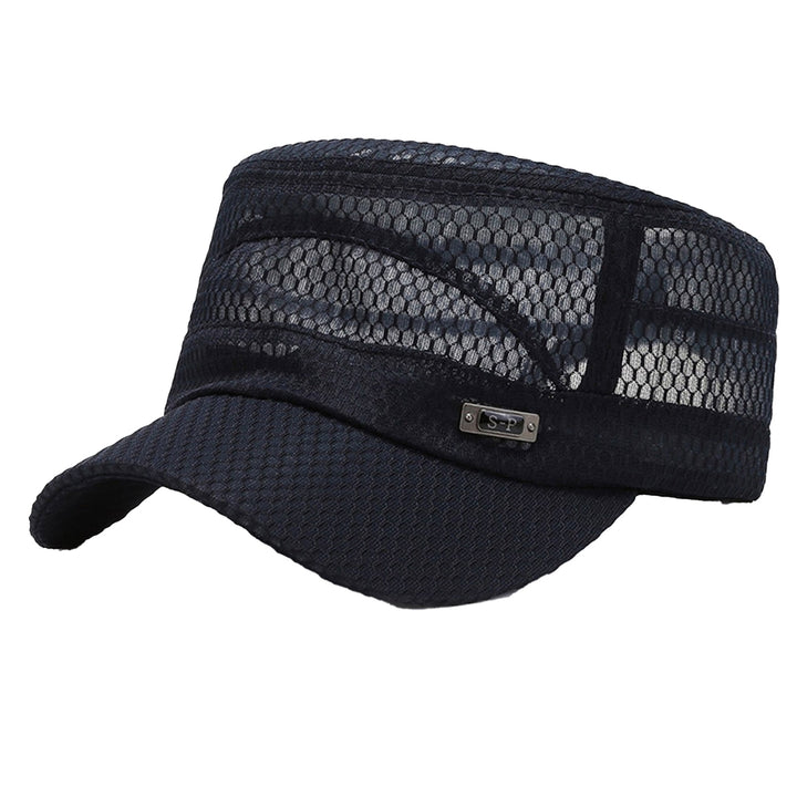 Beach Hat Flat Top Large Brim Full Mesh Casual Adjustable Buckle Casual Breathable Sunscreen Military Hat Outdoor Image 4