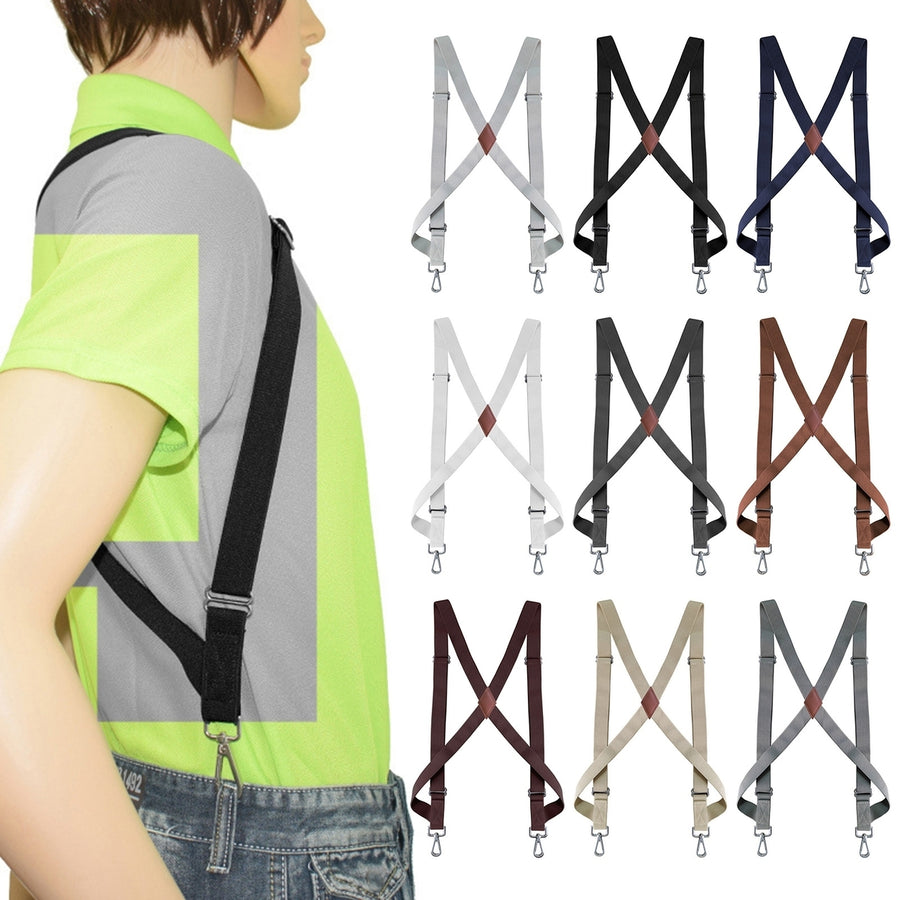 Adjustable 2 Buckles Unisex Suspender Non-slip Detachable X Back Shirt Clip Elastic Suspender Clothing Accessories Image 1