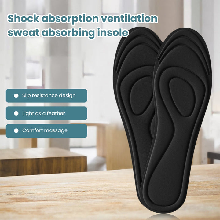 1 Pair Sport Insoles Cuttable Sweat Absorption Comfortable Elastic Odor-resistant Shockproof Insole Image 3