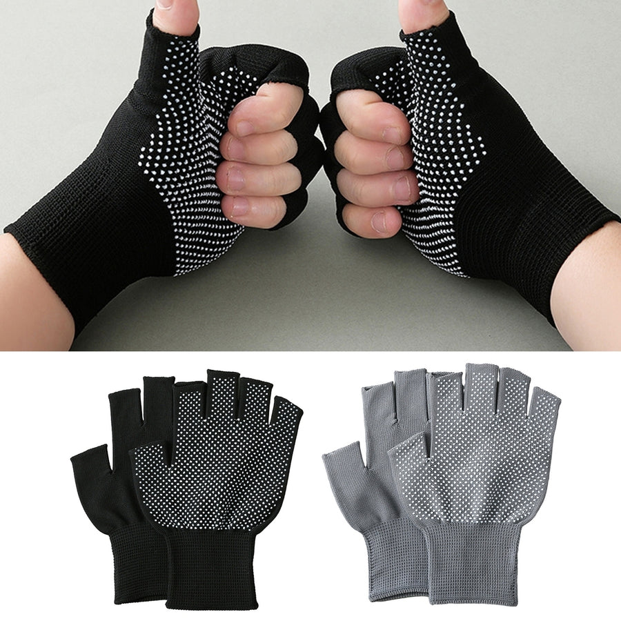 2 Pairs Breathable Sweat Absorbing Half-finger Gloves High Elastic Wear-resistant Outdoor Bicycle Image 1
