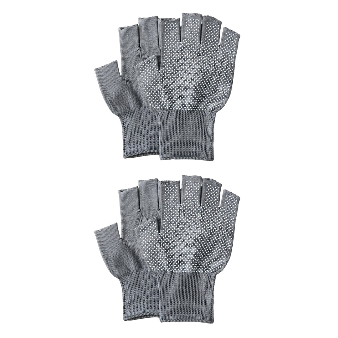 2 Pairs Breathable Sweat Absorbing Half-finger Gloves High Elastic Wear-resistant Outdoor Bicycle Image 3