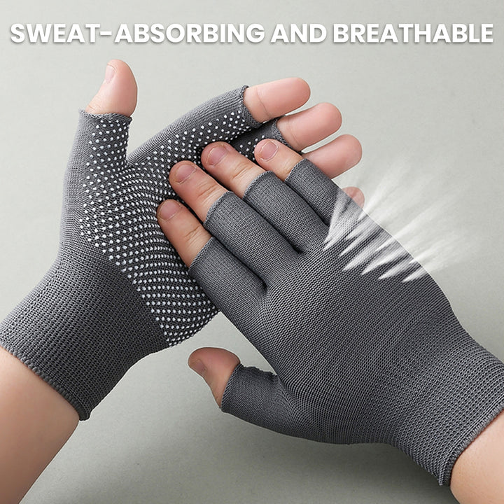 2 Pairs Breathable Sweat Absorbing Half-finger Gloves High Elastic Wear-resistant Outdoor Bicycle Image 6