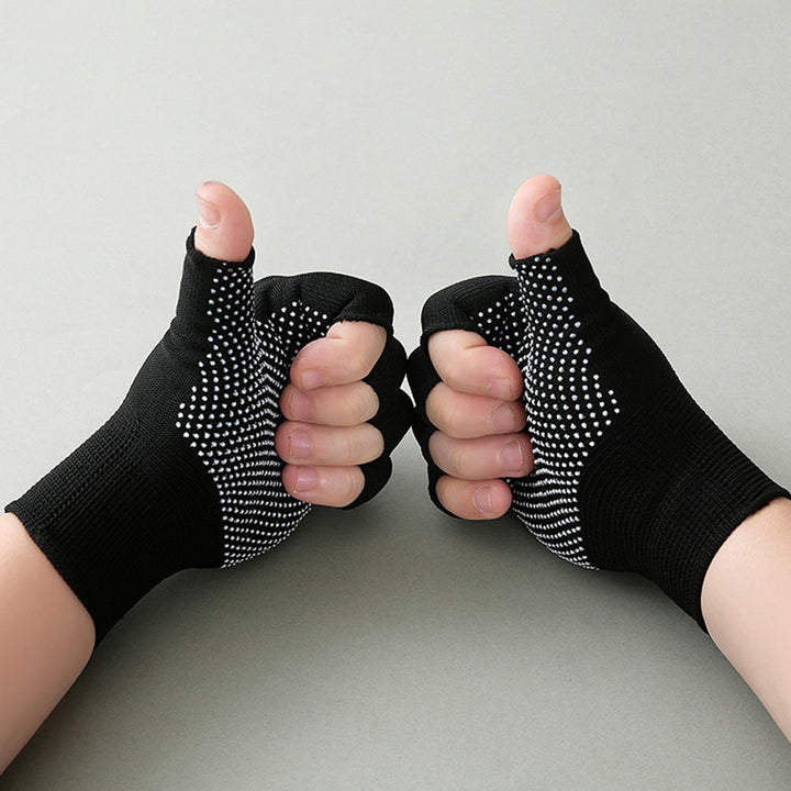 2 Pairs Breathable Sweat Absorbing Half-finger Gloves High Elastic Wear-resistant Outdoor Bicycle Image 9