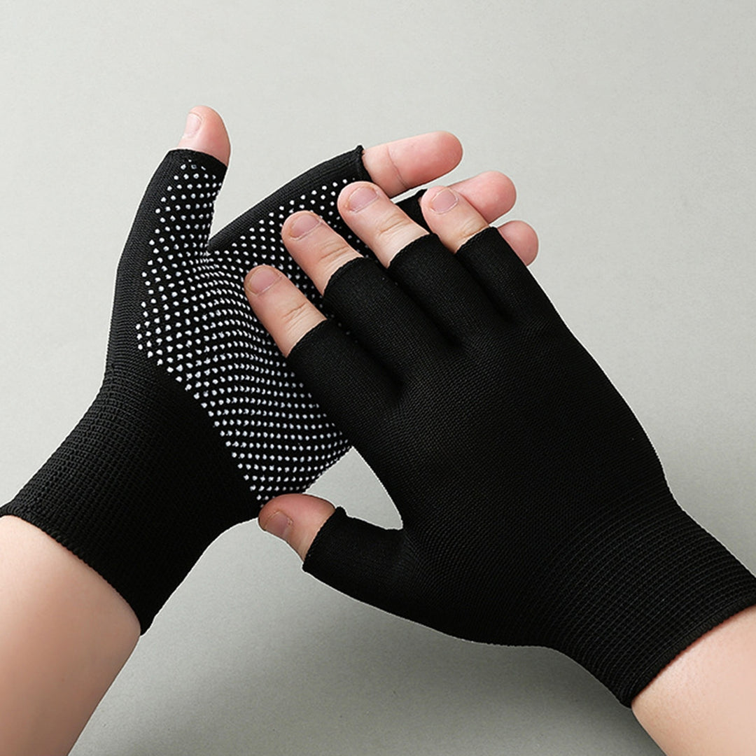 2 Pairs Breathable Sweat Absorbing Half-finger Gloves High Elastic Wear-resistant Outdoor Bicycle Image 11