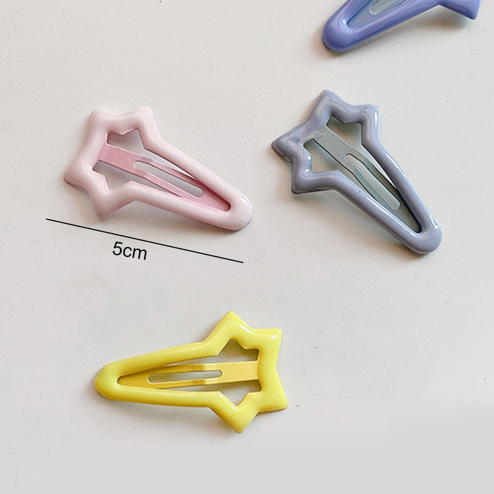 10Pcs Candy Color Elastic Anti-slip Girl Hairpin Sweet Beautiful Cute Cartoon Heart Star Shape BB Bang Clips Hair Image 10