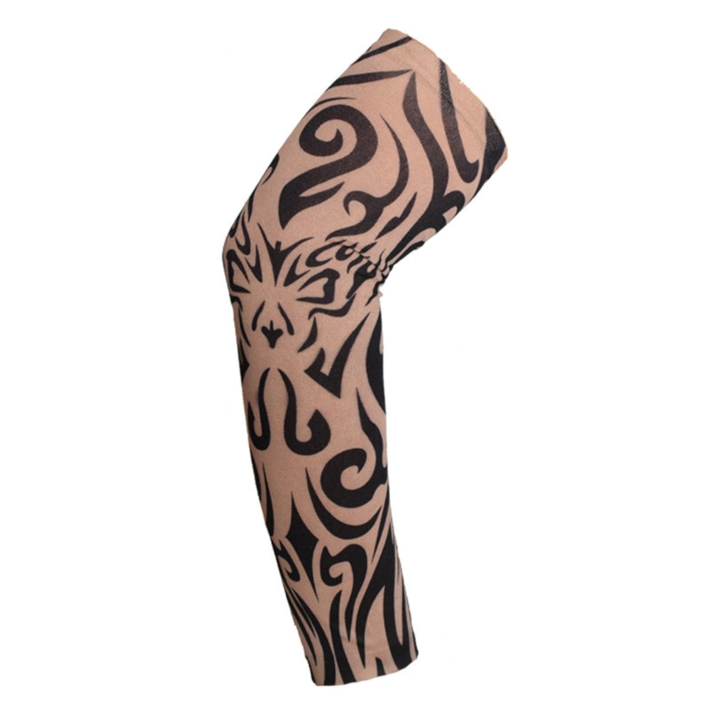 1 Pc Cycling Arm Sleeve Comfortable Anti-UV Tattoo Pattern Breathable Sunscreen Sun Protection High Image 2