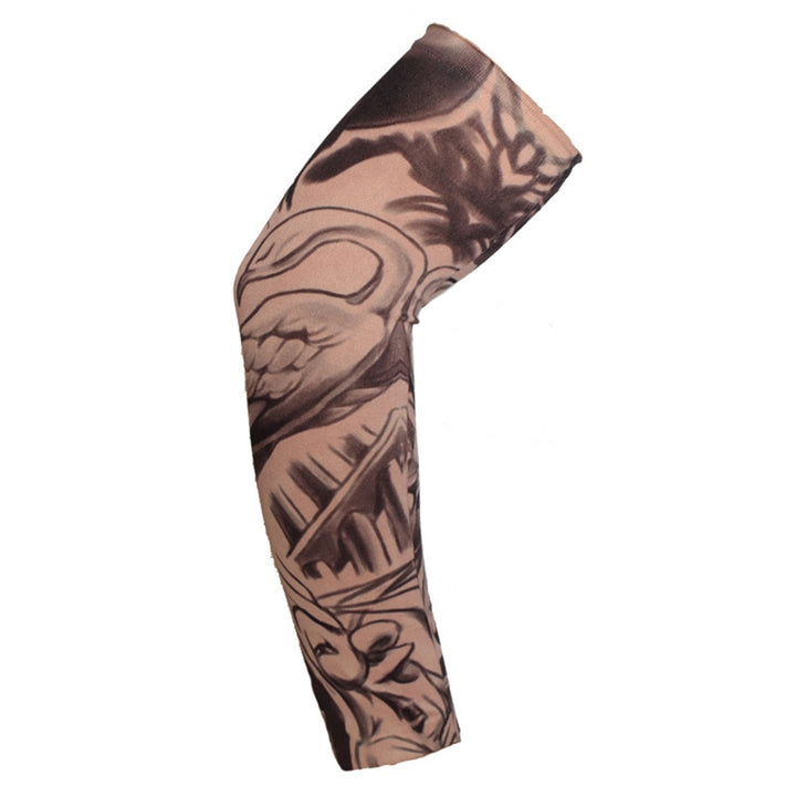 1 Pc Cycling Arm Sleeve Comfortable Anti-UV Tattoo Pattern Breathable Sunscreen Sun Protection High Image 4