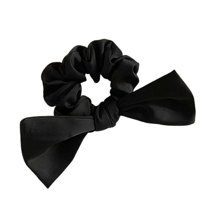 Sweet Bowknot Hair Scrunchie Solid Color Elegant High Elasticity Anti-slip Hair Accessories Adults Hair Tie Band Image 1