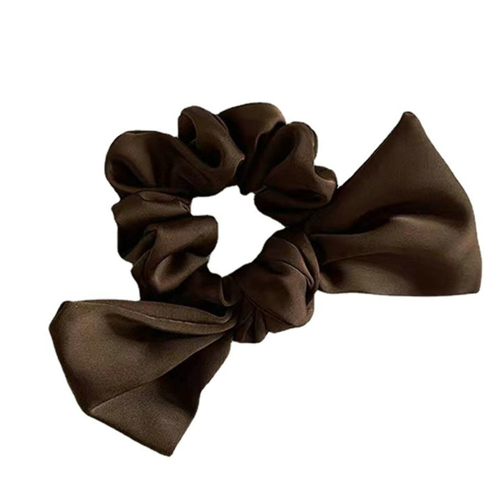 Sweet Bowknot Hair Scrunchie Solid Color Elegant High Elasticity Anti-slip Hair Accessories Adults Hair Tie Band Image 4