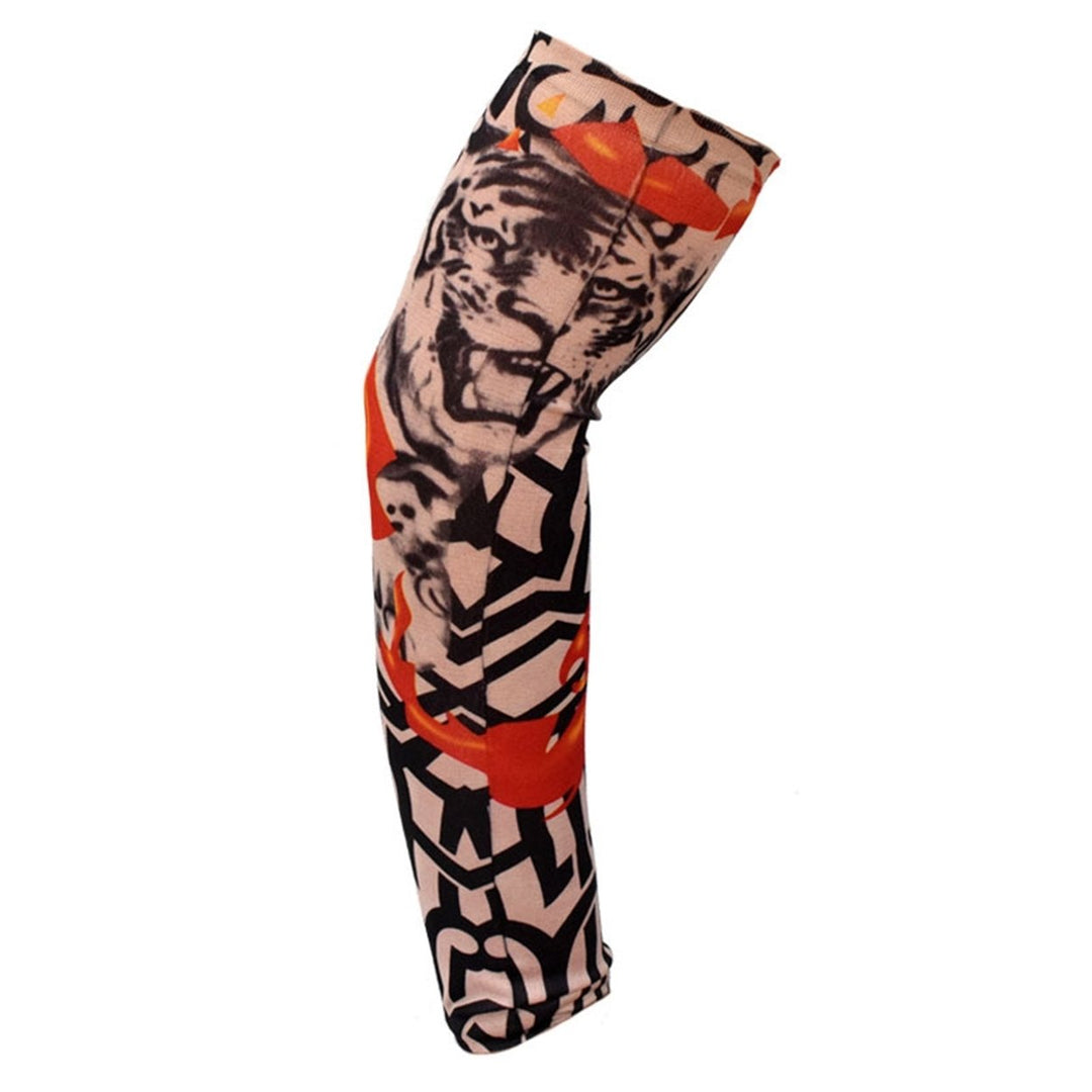 1 Pc Cycling Arm Sleeve Comfortable Anti-UV Tattoo Pattern Breathable Sunscreen Sun Protection High Image 1
