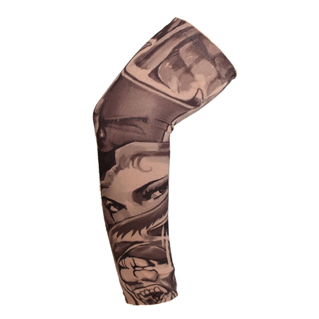 1 Pc Cycling Arm Sleeve Comfortable Anti-UV Tattoo Pattern Breathable Sunscreen Sun Protection High Image 10