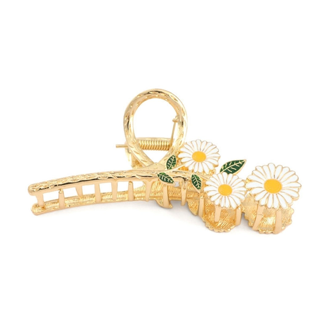 Flowers Hollow Metal Hair Claw Elegant Tulip Shark Hair Clip Spring Design Strong Holding Non-slip Girl Ponytail Image 1