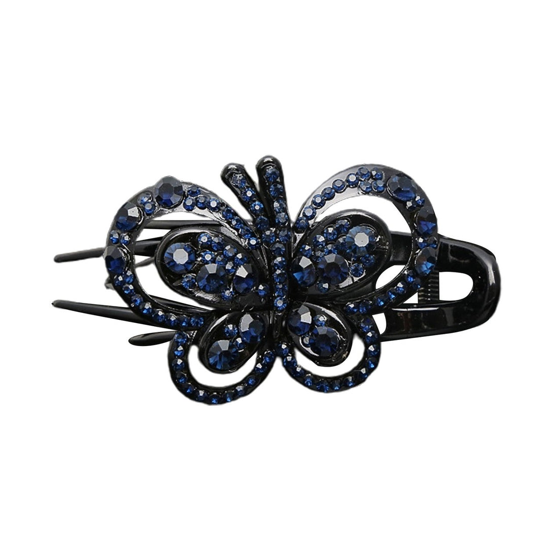 Rhinestone Butterflies Hair Clip 3 Claws Luxury Elegant Hairstyle Decoration Non-slip Women Duck Billed Clamp Fashion Image 1