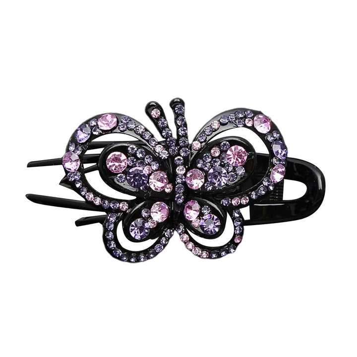 Rhinestone Butterflies Hair Clip 3 Claws Luxury Elegant Hairstyle Decoration Non-slip Women Duck Billed Clamp Fashion Image 1