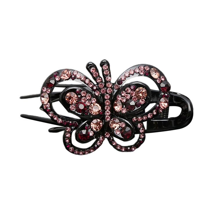 Rhinestone Butterflies Hair Clip 3 Claws Luxury Elegant Hairstyle Decoration Non-slip Women Duck Billed Clamp Fashion Image 4