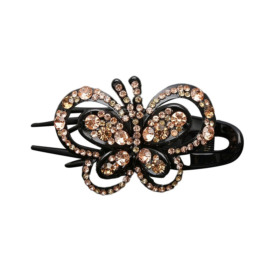 Rhinestone Butterflies Hair Clip 3 Claws Luxury Elegant Hairstyle Decoration Non-slip Women Duck Billed Clamp Fashion Image 6