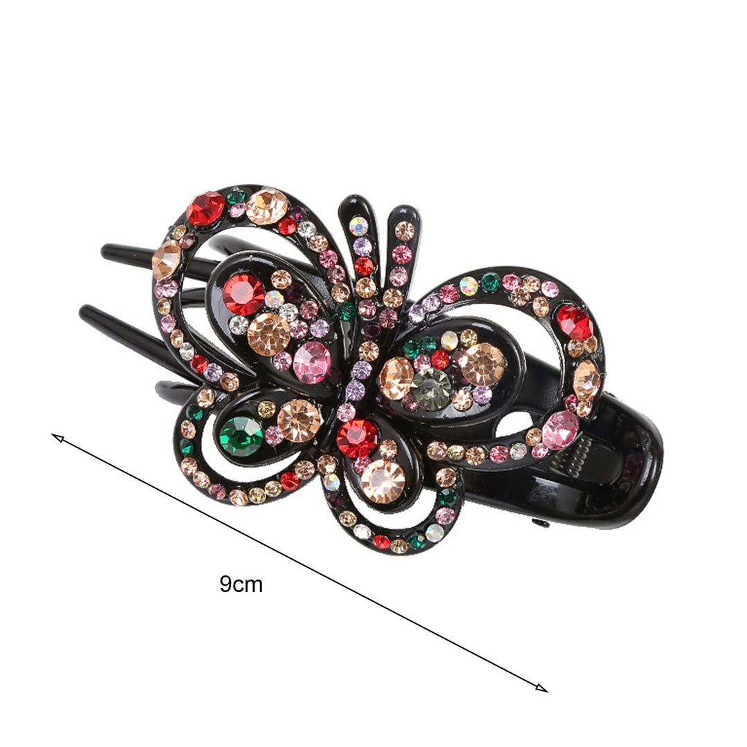 Rhinestone Butterflies Hair Clip 3 Claws Luxury Elegant Hairstyle Decoration Non-slip Women Duck Billed Clamp Fashion Image 11