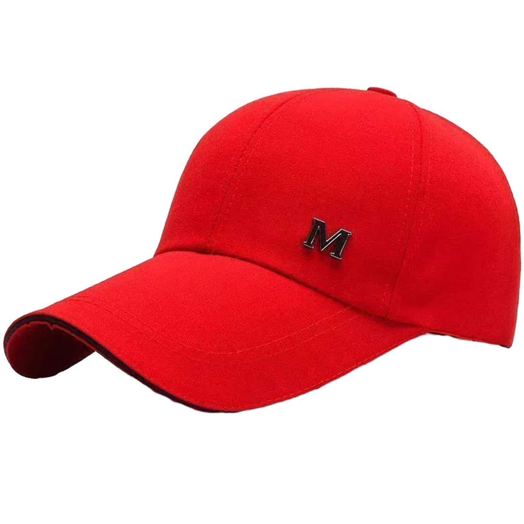 Baseball Hat Adjustable Extended Brim M Letter Decoration Sun Protection Sports Hat Summer Sports Supply Image 3