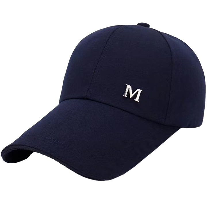 Baseball Hat Adjustable Extended Brim M Letter Decoration Sun Protection Sports Hat Summer Sports Supply Image 4