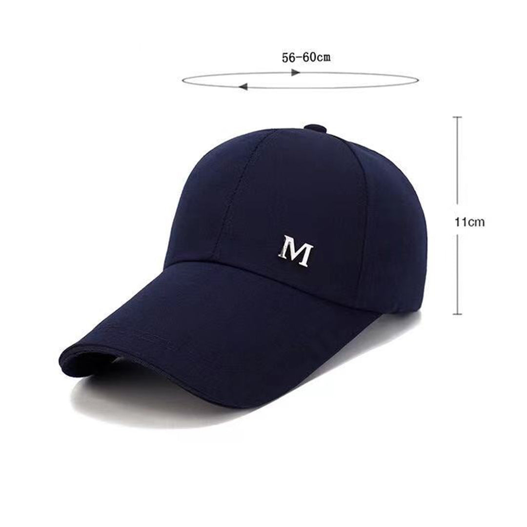 Baseball Hat Adjustable Extended Brim M Letter Decoration Sun Protection Sports Hat Summer Sports Supply Image 9