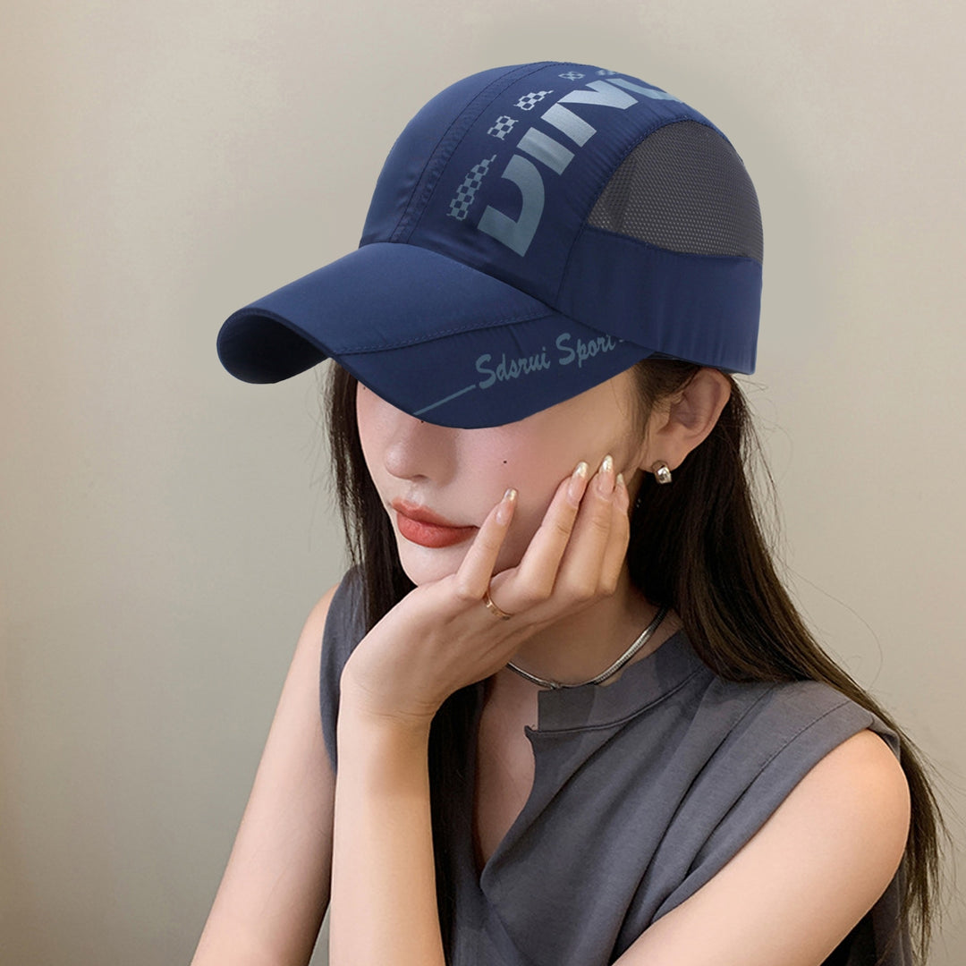 Summer Letter Print Extended Brim Adjustable Baseball Hat Men Women Sports Running Sunscreen Visor Mesh Patcowork Sun Image 9