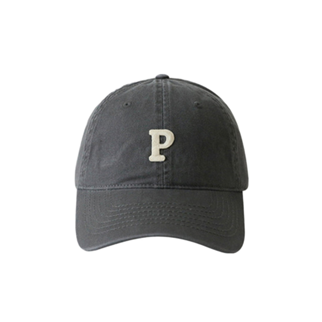 Unisex Embroidery P Letter Print Extended Brim Adjustable Baseball Hat Sunscreen Visor Sun Hat Fashion Accessories Image 4