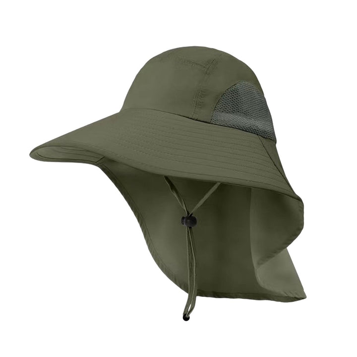 Summer Enlarged Widened Brim Fisherman Hat Shawl Design Adjustable Rope Outdoor Hiking Hat Unisex Breathable Mesh Image 4