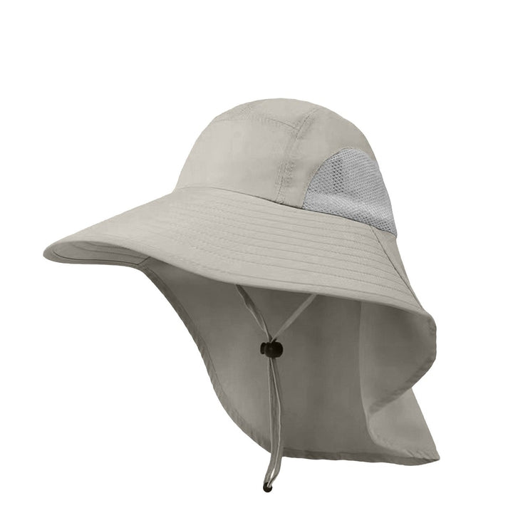 Summer Enlarged Widened Brim Fisherman Hat Shawl Design Adjustable Rope Outdoor Hiking Hat Unisex Breathable Mesh Image 4