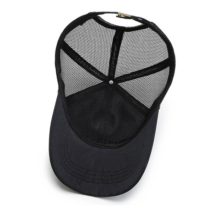 Summer Solid Color Extended Brim Adjustable Baseball Hat Men Sports Running Sunscreen Visor Mesh Splicing Sun Hat Image 10