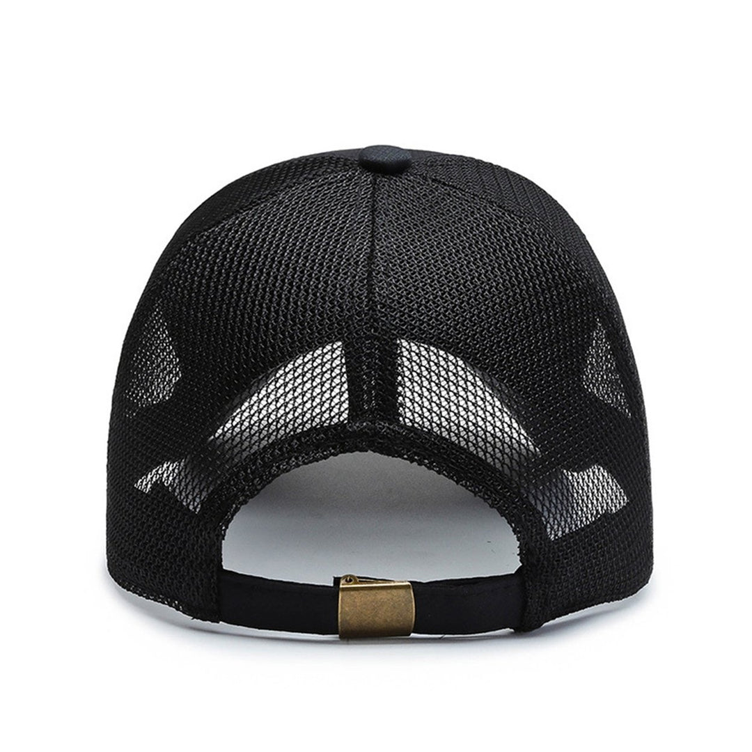 Summer Solid Color Extended Brim Adjustable Baseball Hat Men Sports Running Sunscreen Visor Mesh Splicing Sun Hat Image 12