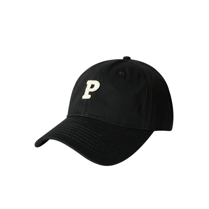 Unisex Embroidery P Letter Print Extended Brim Adjustable Baseball Hat Floppy Dome Large Head Circumference Sunscreen Image 1