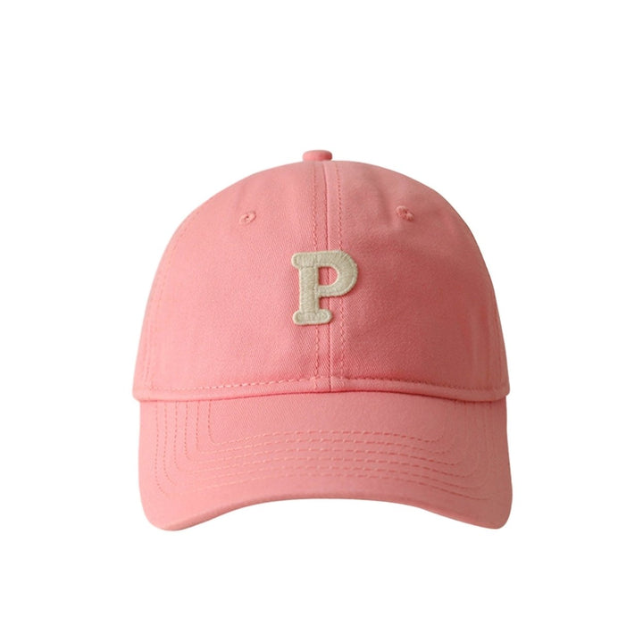 Unisex Embroidery P Letter Print Extended Brim Adjustable Baseball Hat Floppy Dome Large Head Circumference Sunscreen Image 4