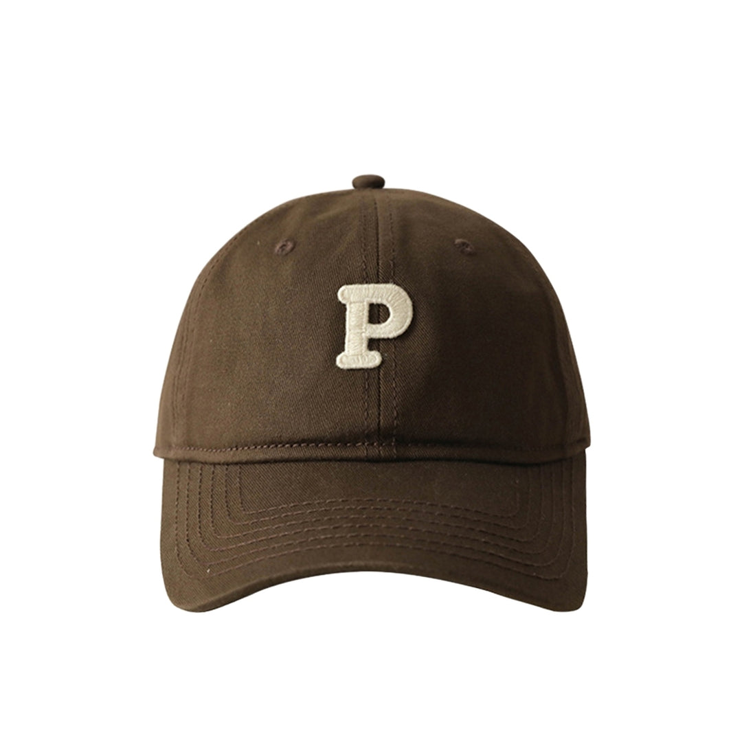 Unisex Embroidery P Letter Print Extended Brim Adjustable Baseball Hat Floppy Dome Large Head Circumference Sunscreen Image 6