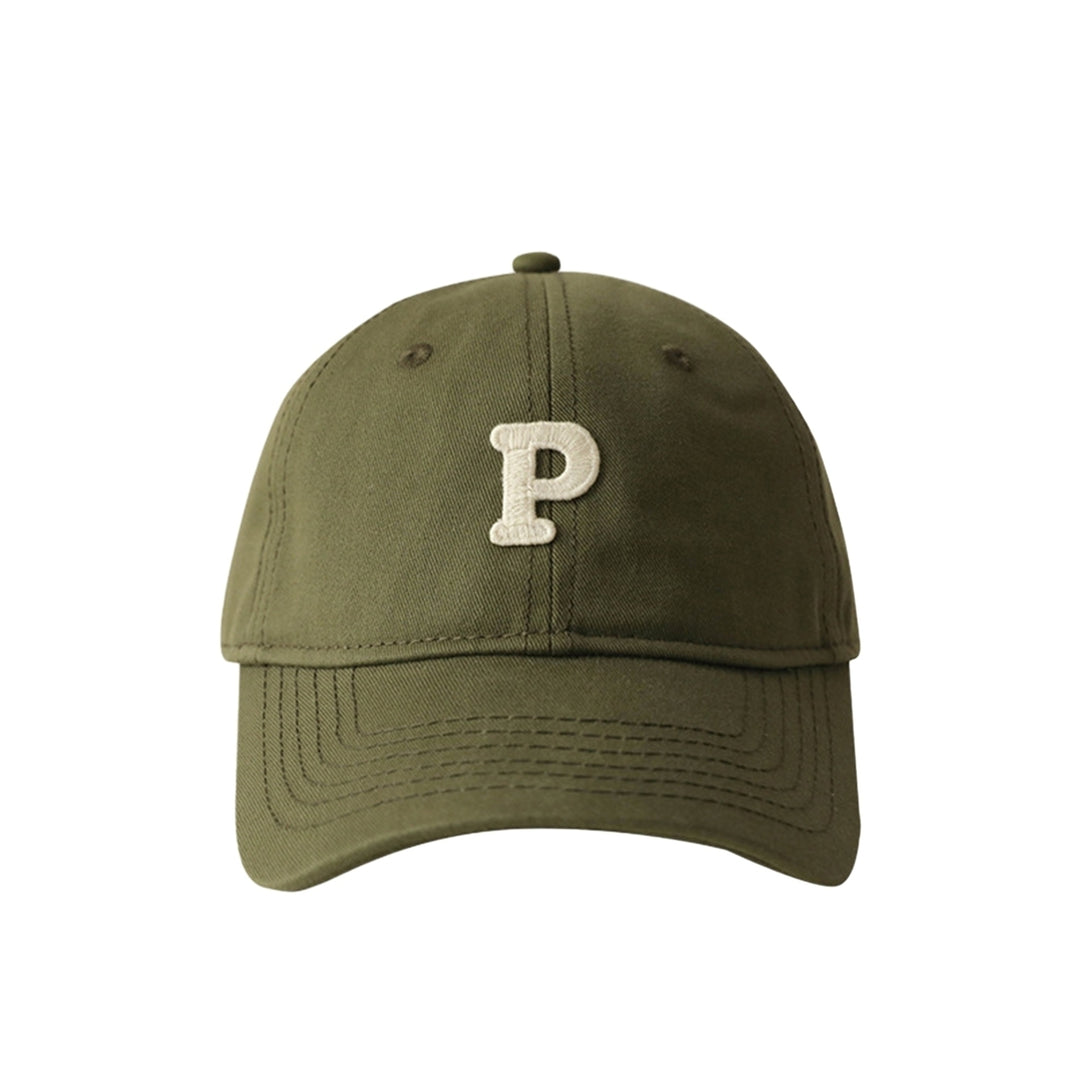 Unisex Embroidery P Letter Print Extended Brim Adjustable Baseball Hat Floppy Dome Large Head Circumference Sunscreen Image 8