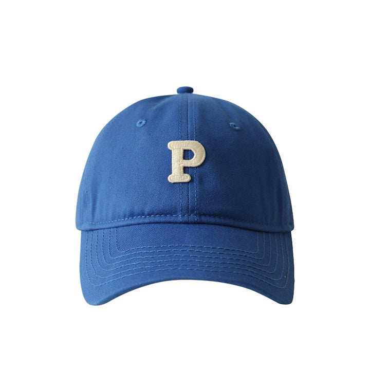 Unisex Embroidery P Letter Print Extended Brim Adjustable Baseball Hat Floppy Dome Large Head Circumference Sunscreen Image 10