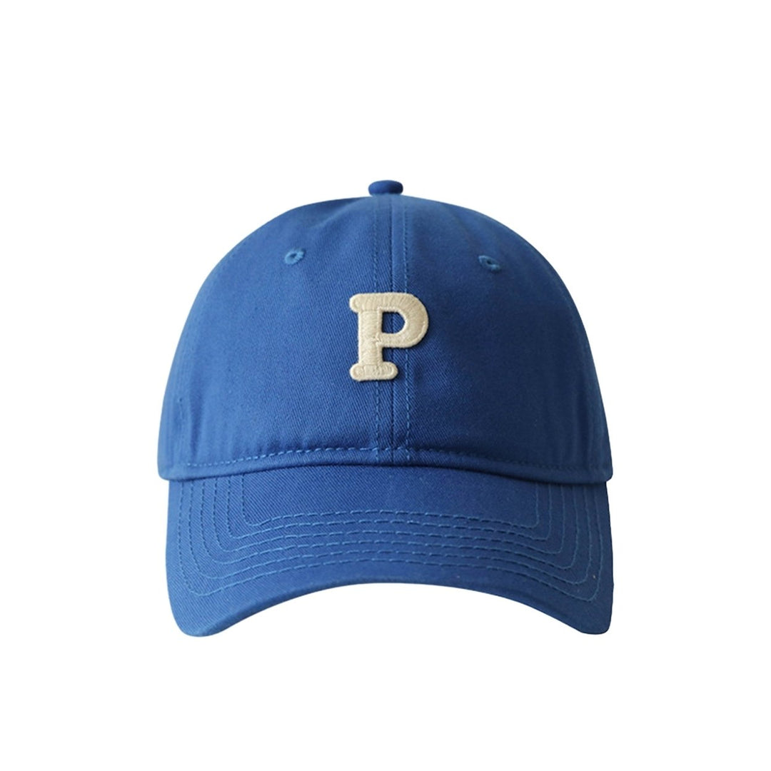 Unisex Embroidery P Letter Print Extended Brim Adjustable Baseball Hat Floppy Dome Large Head Circumference Sunscreen Image 1