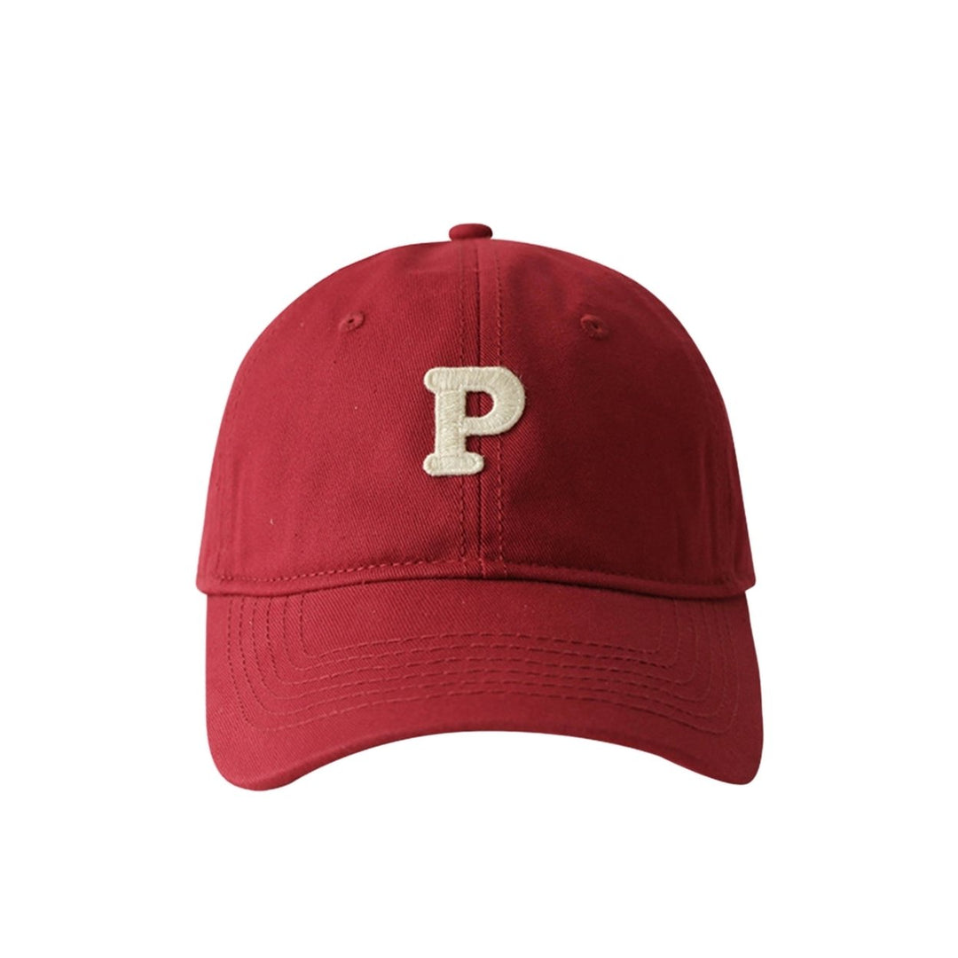 Unisex Embroidery P Letter Print Extended Brim Adjustable Baseball Hat Floppy Dome Large Head Circumference Sunscreen Image 11