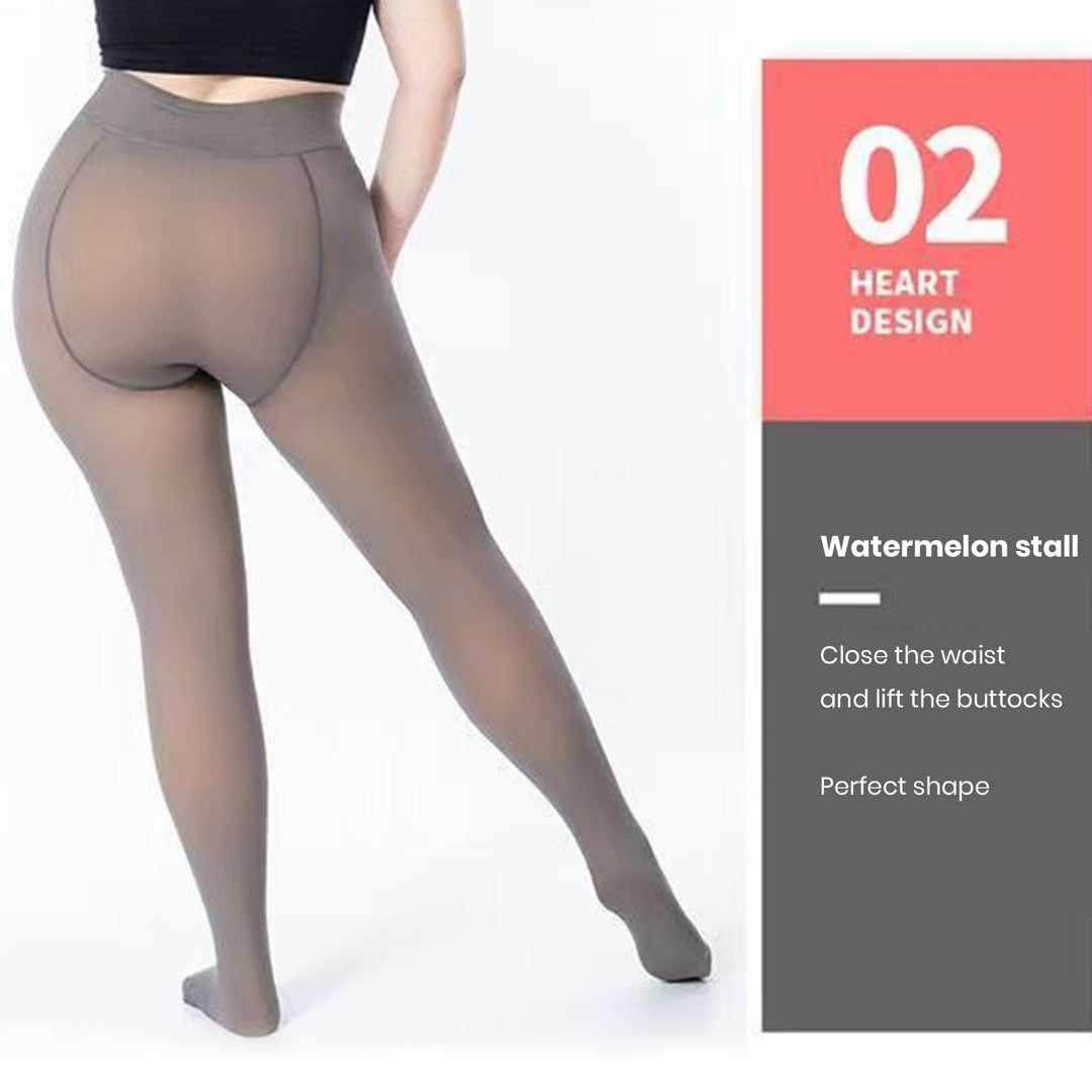 Women Pantyhose High Elasticity Compression Tummy Control Thin Tight Keep Warm Translucent Winter Tights with Socks Image 7