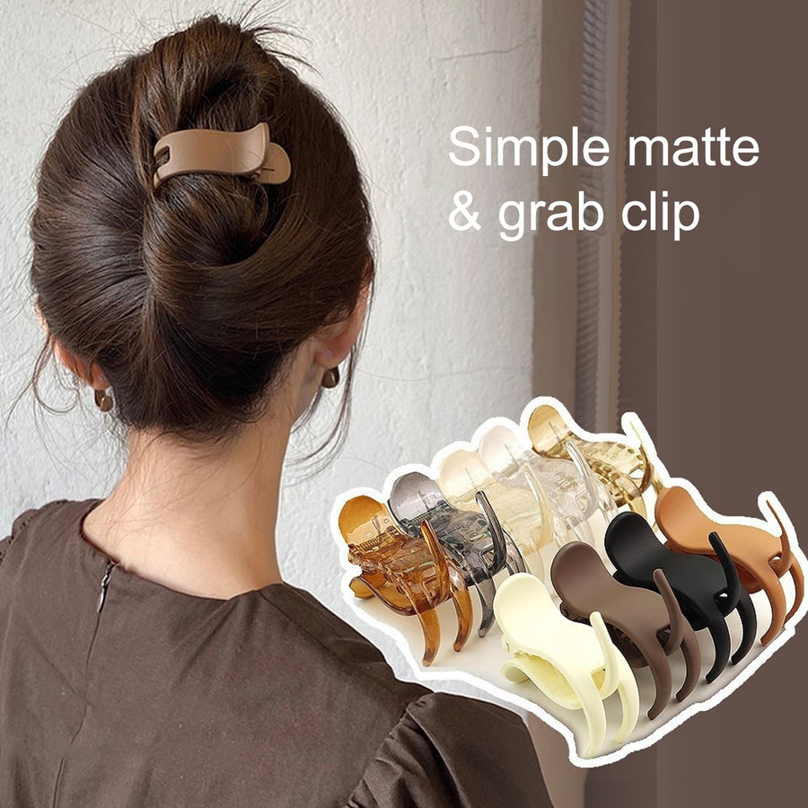 Women Hair Clip Solid Color Easy Operate Strong Claw Anti-slip Cross Hair Decoration Headwear Hair Scratching Hair Image 1