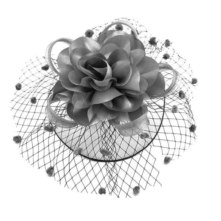 Women Felt Hat Veil Hollow Out Fishnet Flower Decor Dot Royal Hair Decoration Photograph Prop Bridal Wedding Lady Image 1